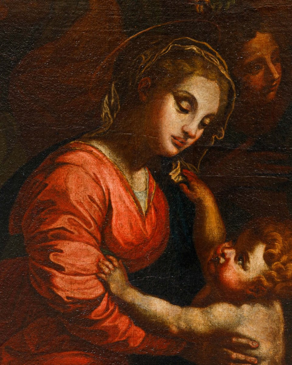 Seguace di Raffaello Sanzio (Urbino, 1483 – Roma, 1520), Sacra famiglia-photo-6