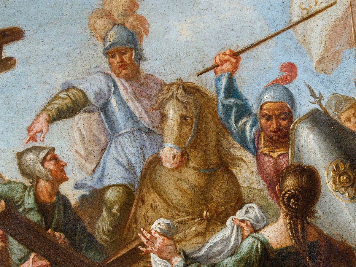 Scuola veneta del XVIII secolo, Cristo incontra Veronica durante la salita al Calvario-photo-1