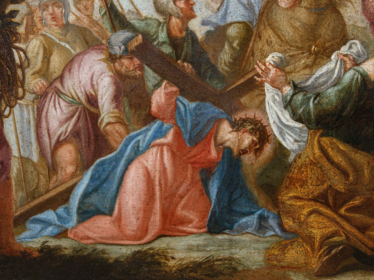 Scuola veneta del XVIII secolo, Cristo incontra Veronica durante la salita al Calvario-photo-2
