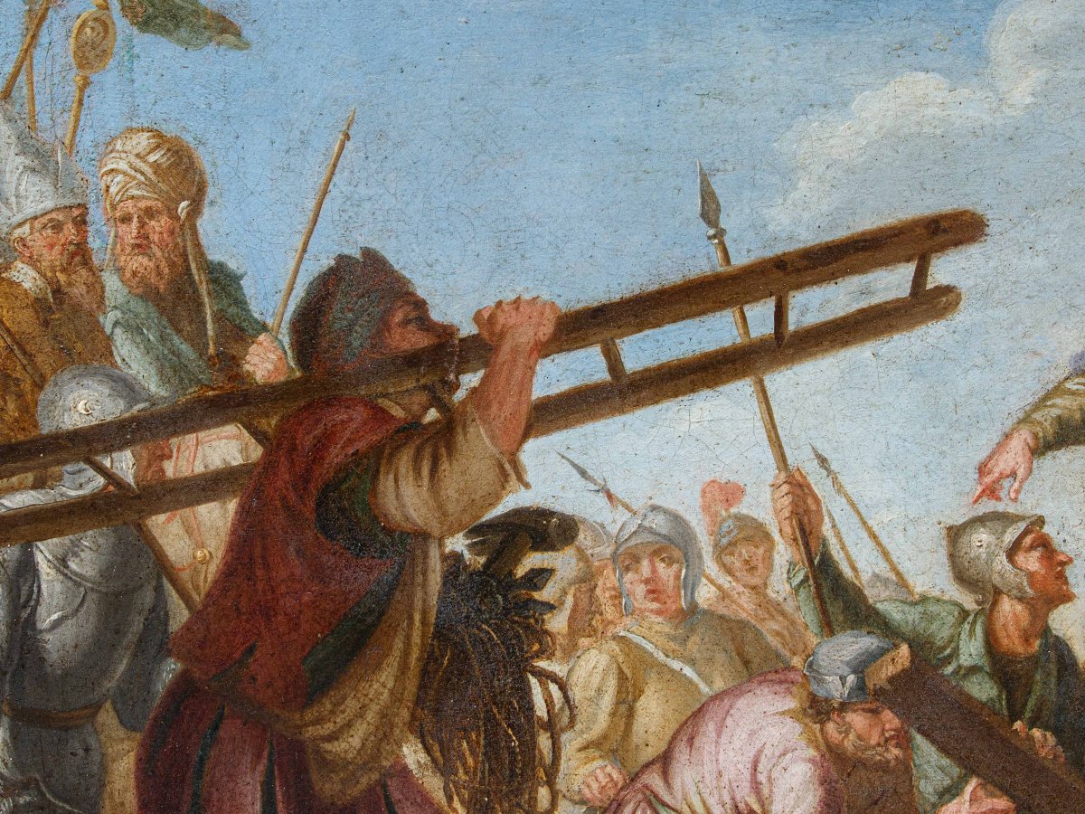 Scuola veneta del XVIII secolo, Cristo incontra Veronica durante la salita al Calvario-photo-3