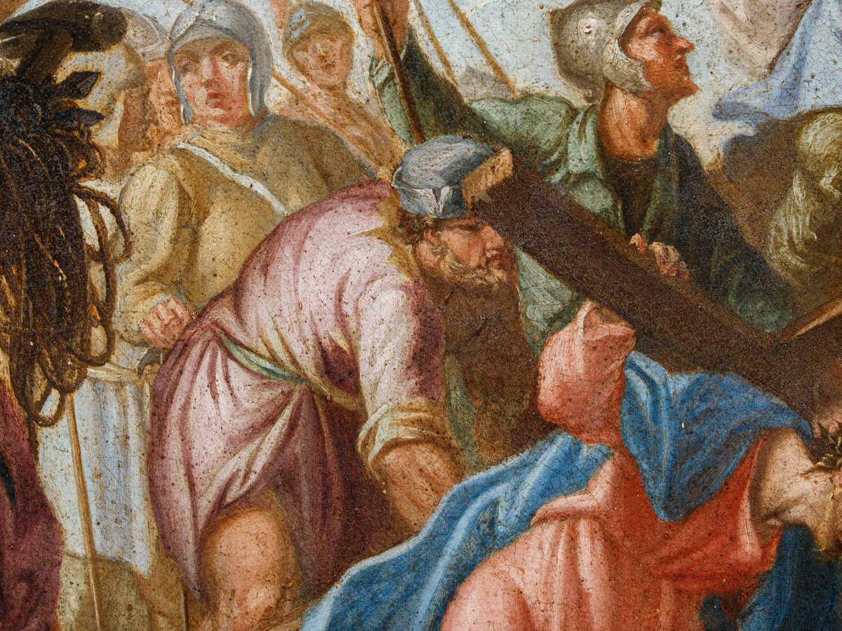Scuola veneta del XVIII secolo, Cristo incontra Veronica durante la salita al Calvario-photo-4