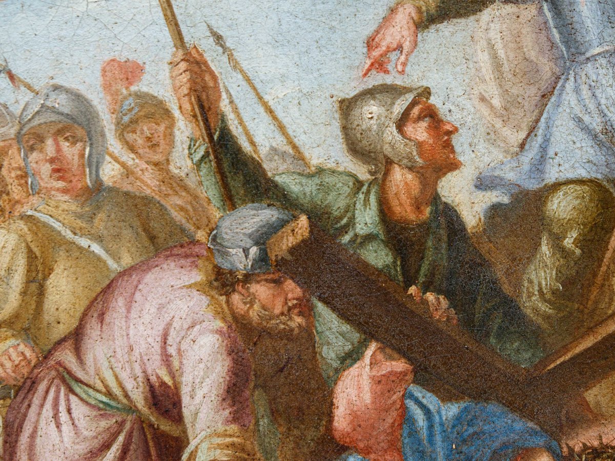 Scuola veneta del XVIII secolo, Cristo incontra Veronica durante la salita al Calvario-photo-5