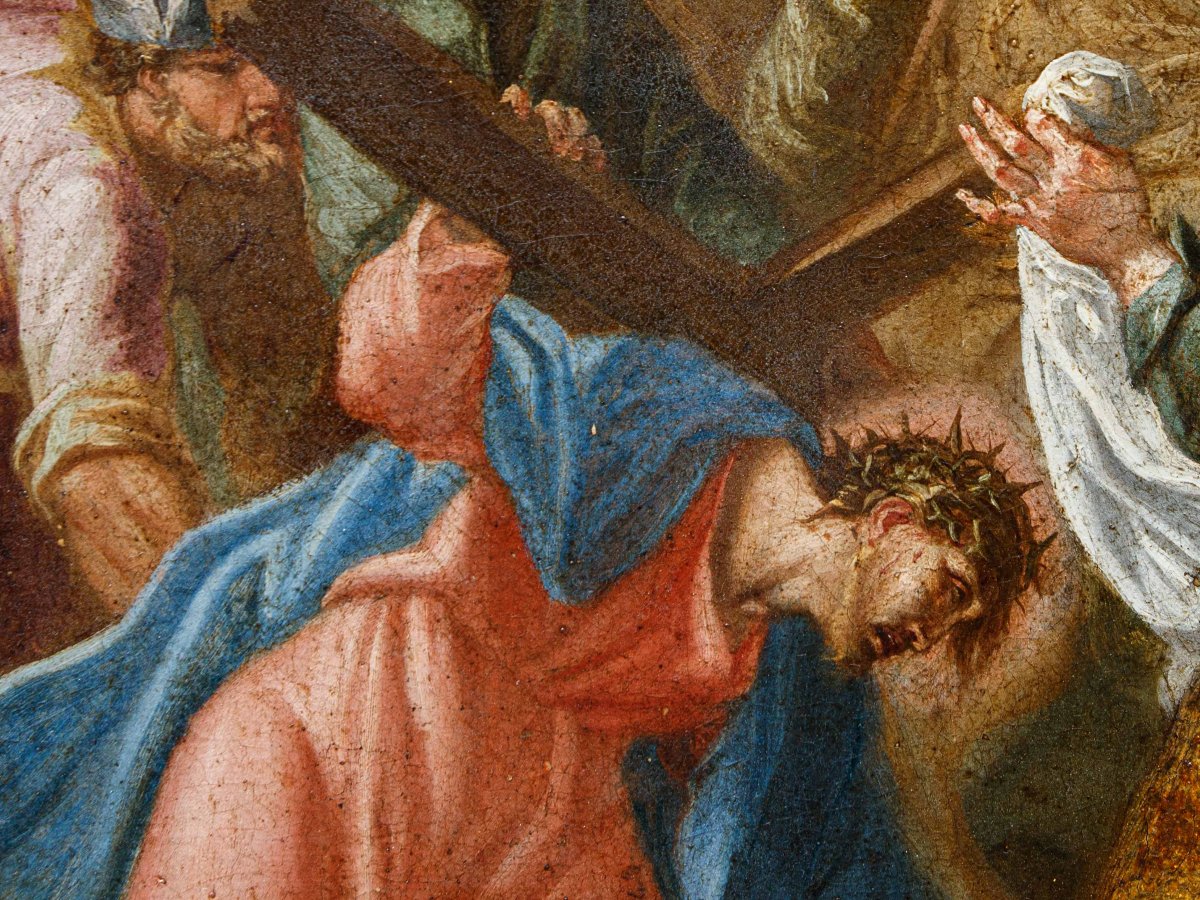 Scuola veneta del XVIII secolo, Cristo incontra Veronica durante la salita al Calvario-photo-7