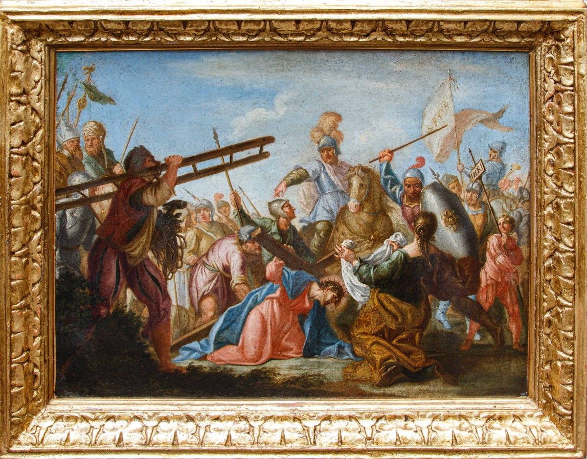 Scuola veneta del XVIII secolo, Cristo incontra Veronica durante la salita al Calvario