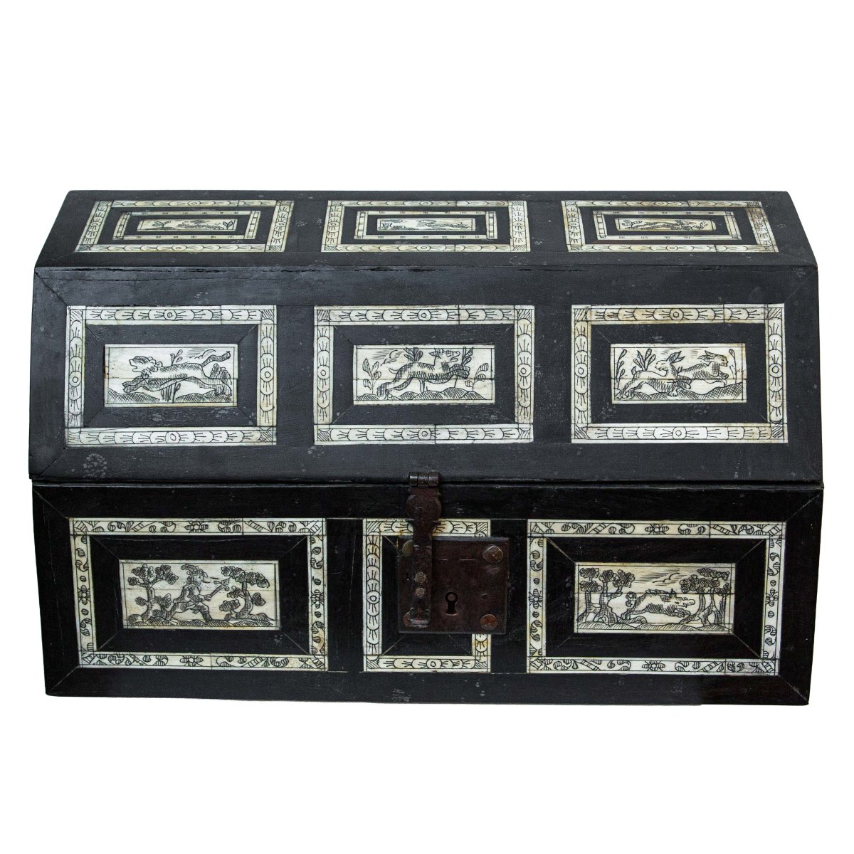 XVIII secolo, Cofanetto con scene di caccia-photo-2