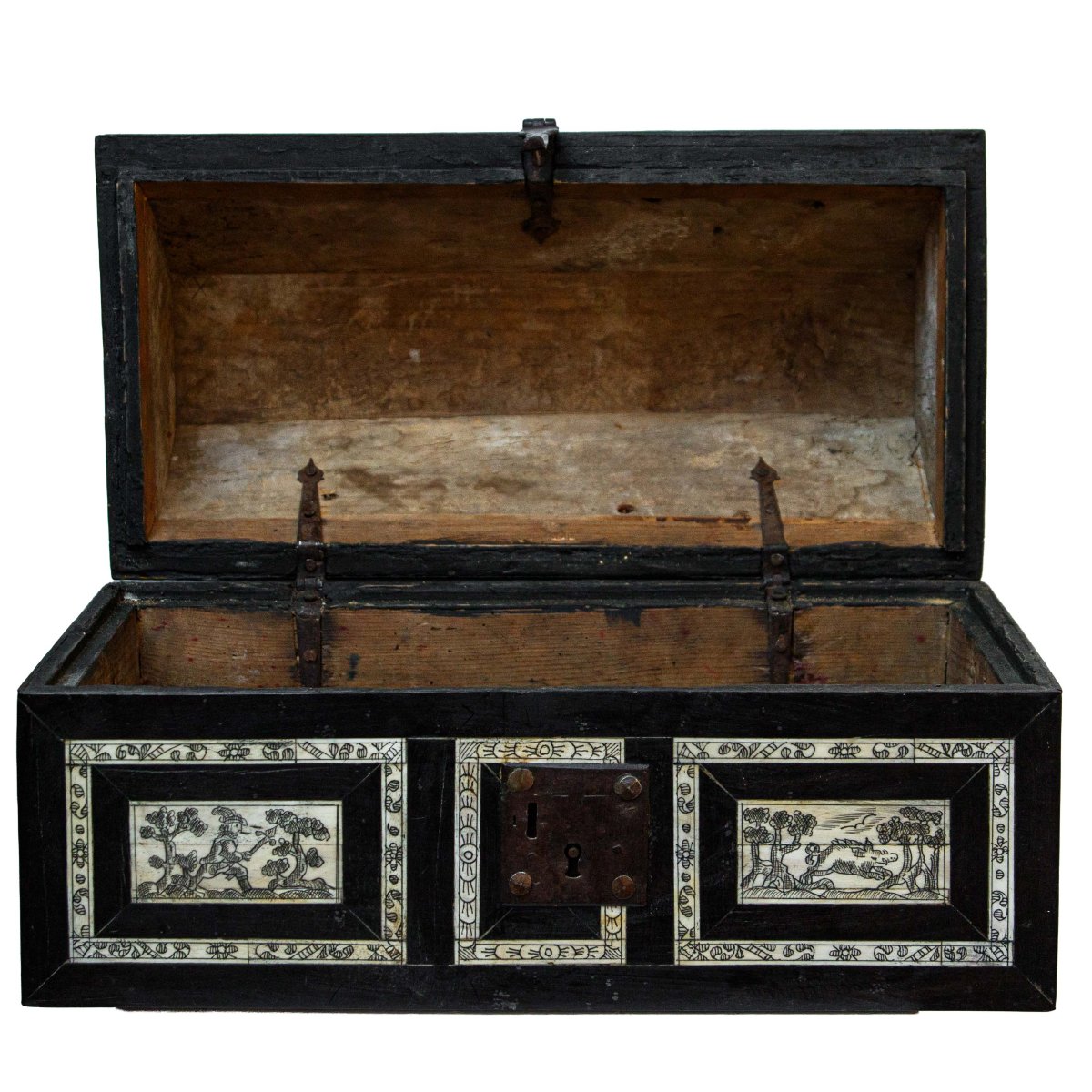 XVIII secolo, Cofanetto con scene di caccia-photo-4