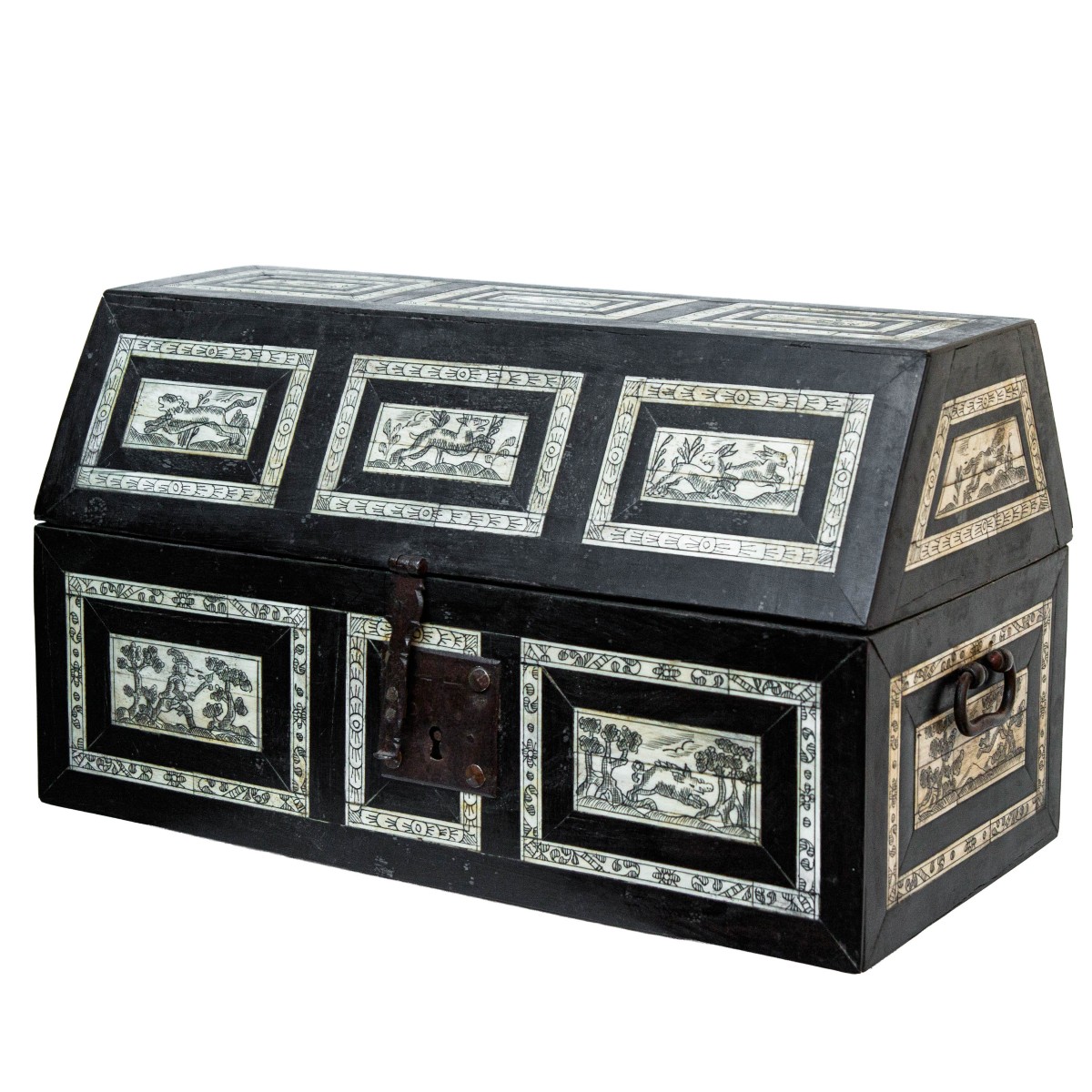 XVIII secolo, Cofanetto con scene di caccia