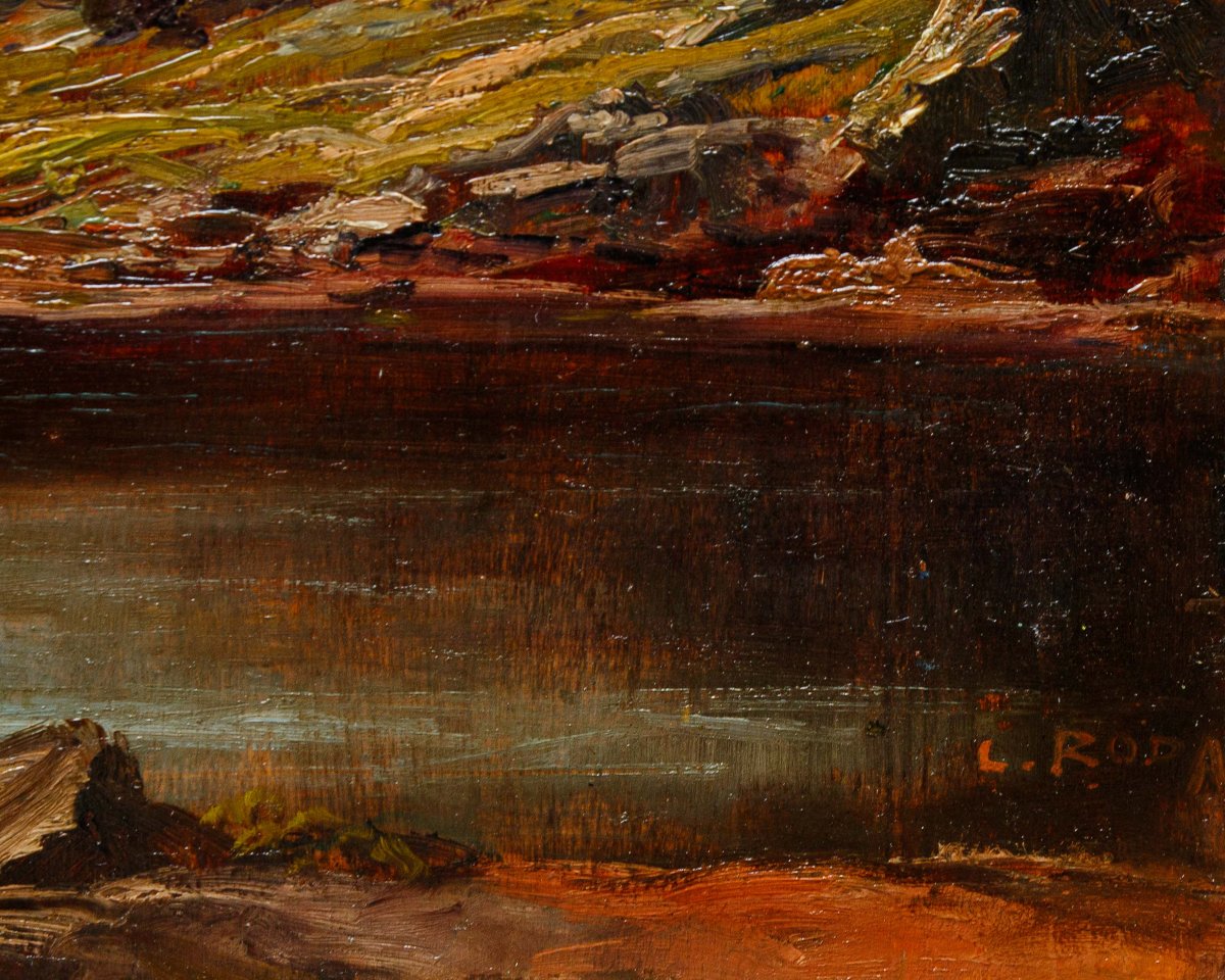 Leonardo Roda (Racconigi, 1868 – Torino, 1933), Paesaggio montano-photo-2