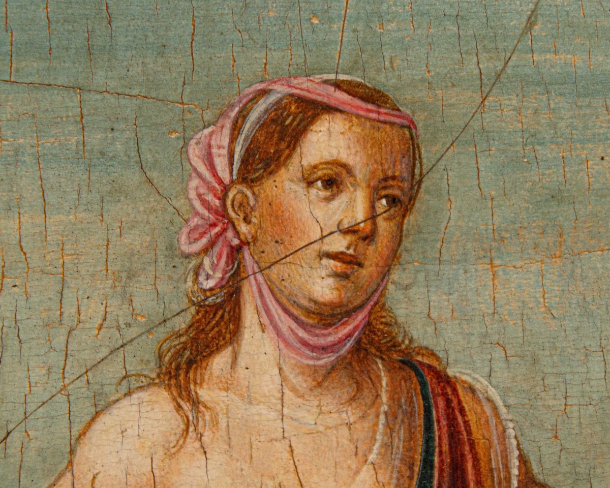 Scuola toscana, fine del XV secolo - inizio del XVI secolo, Cleopatra e l’aspide-photo-3