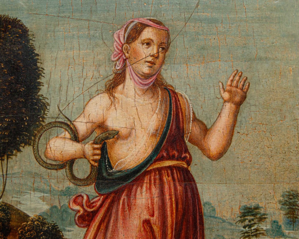 Scuola toscana, fine del XV secolo - inizio del XVI secolo, Cleopatra e l’aspide-photo-5