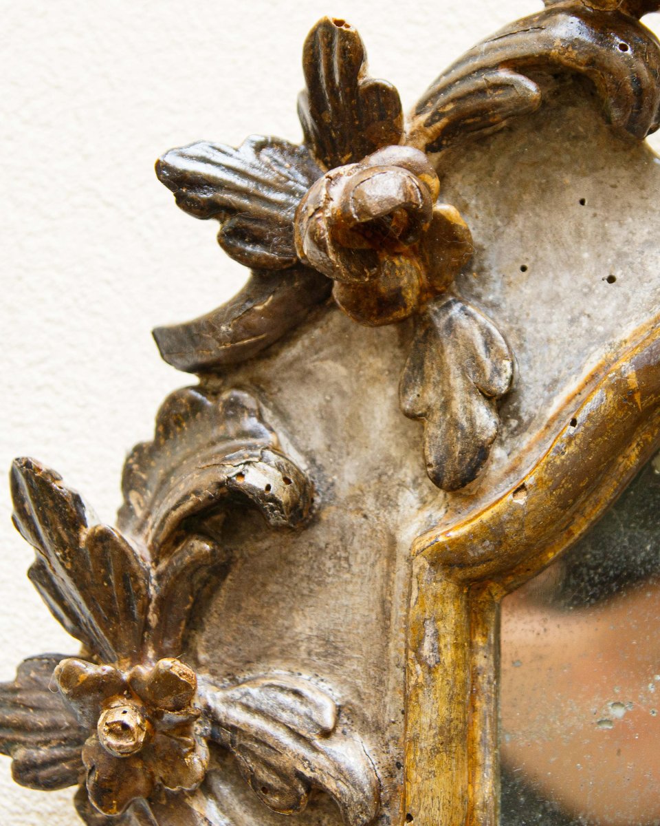 XVIII secolo, Specchiera con fiori-photo-2