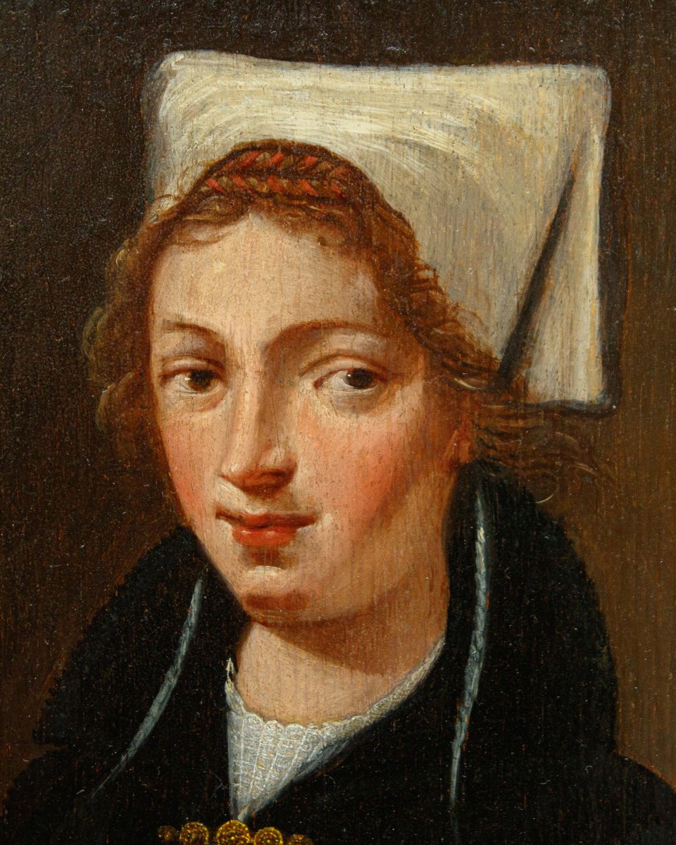 Scuola tedesco-fiamminga del XVII secolo, Ritratto di giovane donna-photo-1