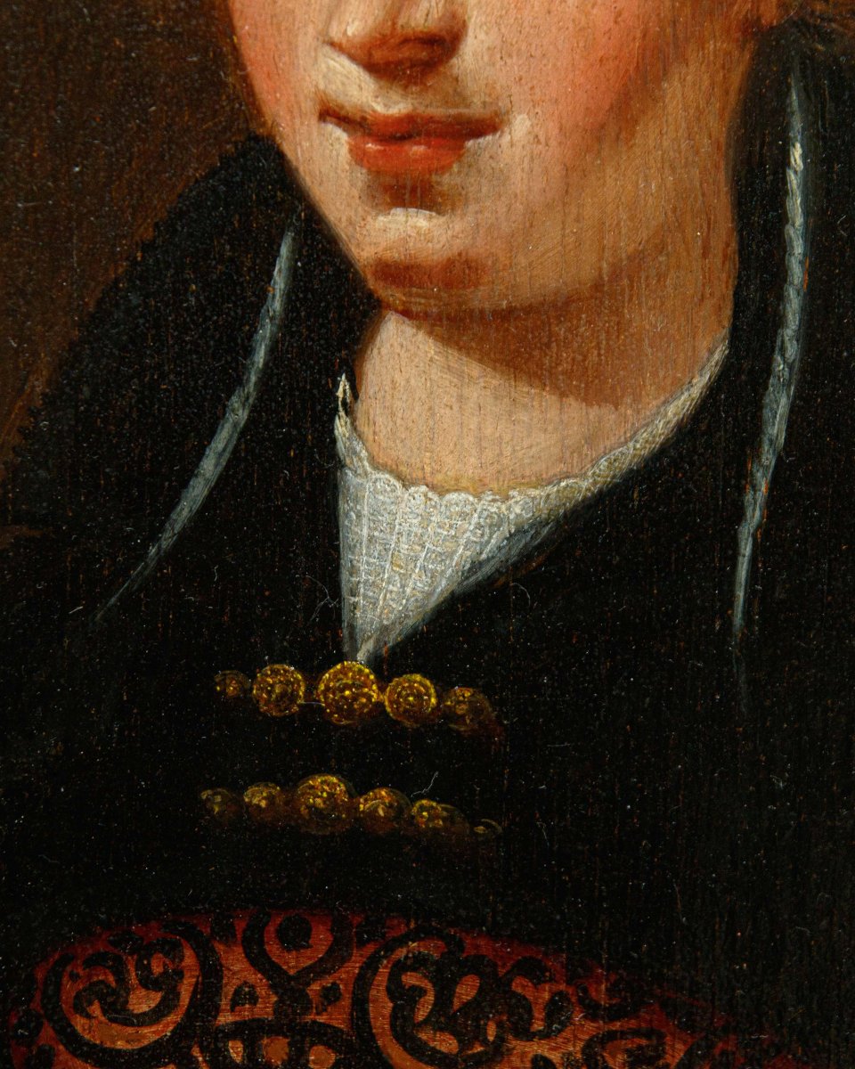 Scuola tedesco-fiamminga del XVII secolo, Ritratto di giovane donna-photo-3