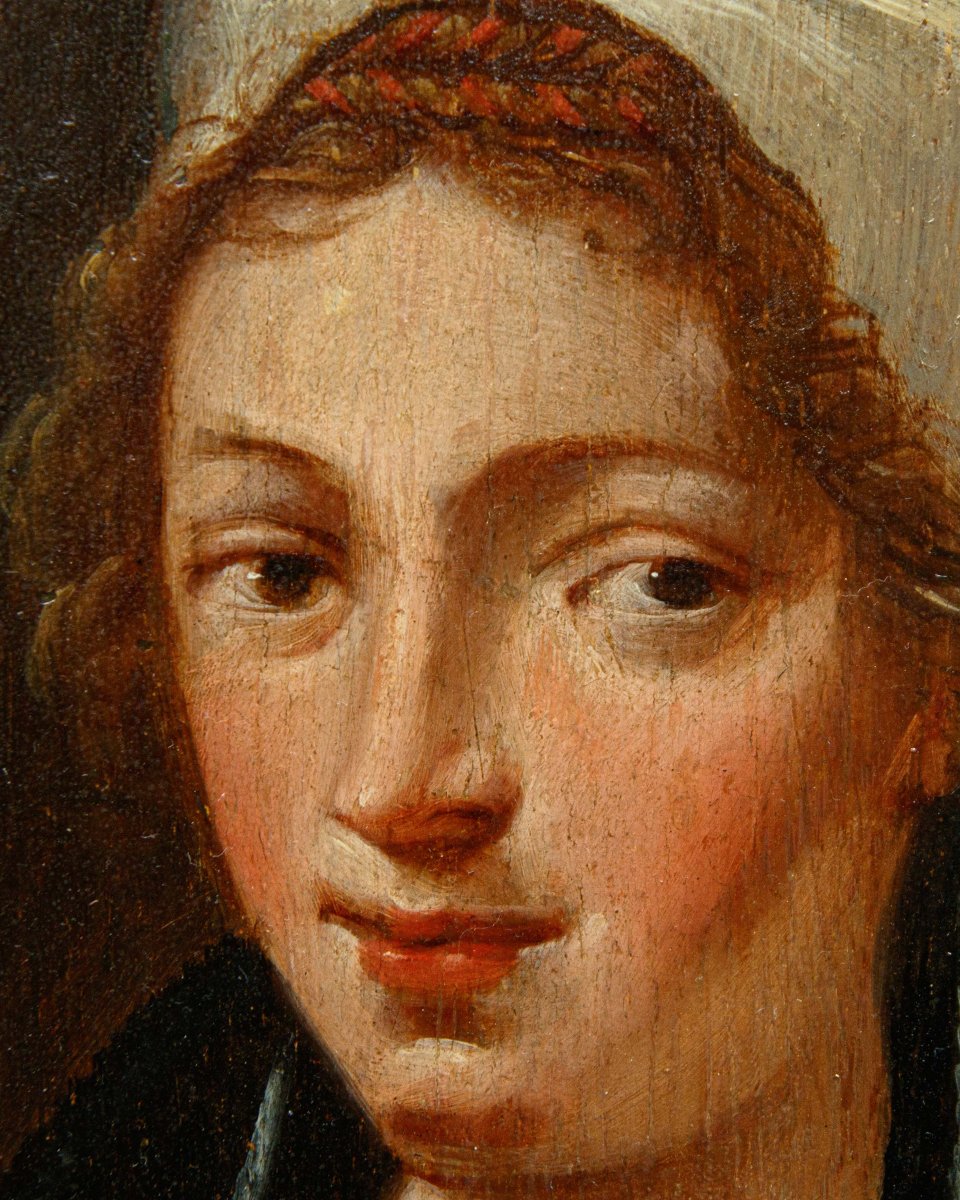 Scuola tedesco-fiamminga del XVII secolo, Ritratto di giovane donna-photo-4