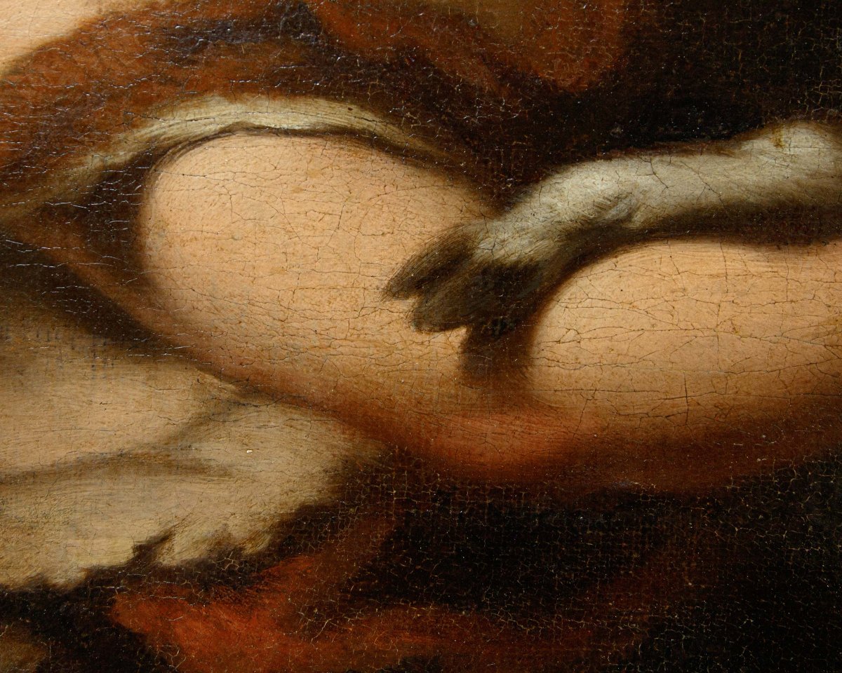 Seguace di Bartolomé Esteban Murillo (Siviglia, 1617 - 1682), San Giovannino con l’agnello-photo-3