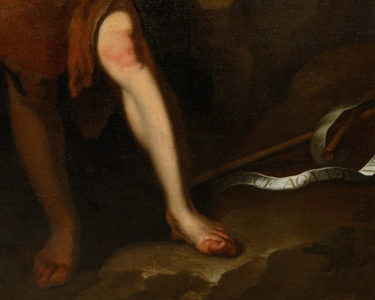 Seguace di Bartolomé Esteban Murillo (Siviglia, 1617 - 1682), San Giovannino con l’agnello-photo-7