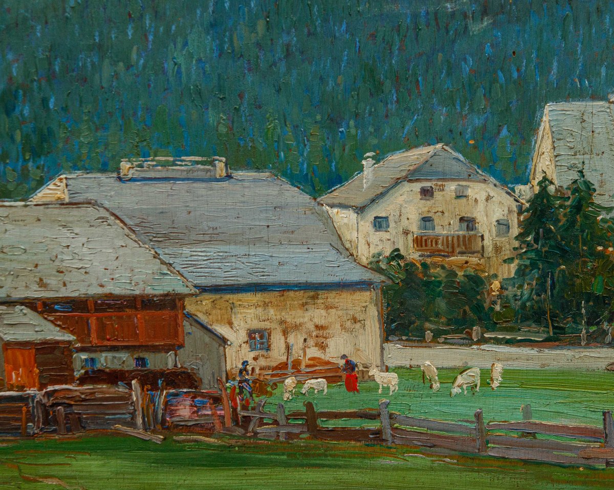 Amedeo Merello (Genova, 1890 – Fumeri, 1979), Prime nevi sulle Dolomiti di San Candido-photo-4
