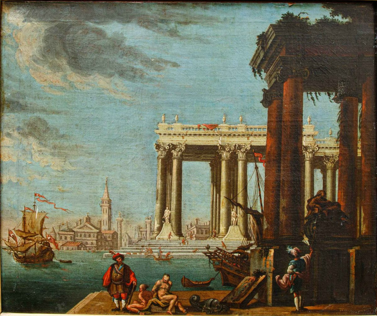 Pittore veneziano del XVII secolo, Capriccio architettonico-photo-3