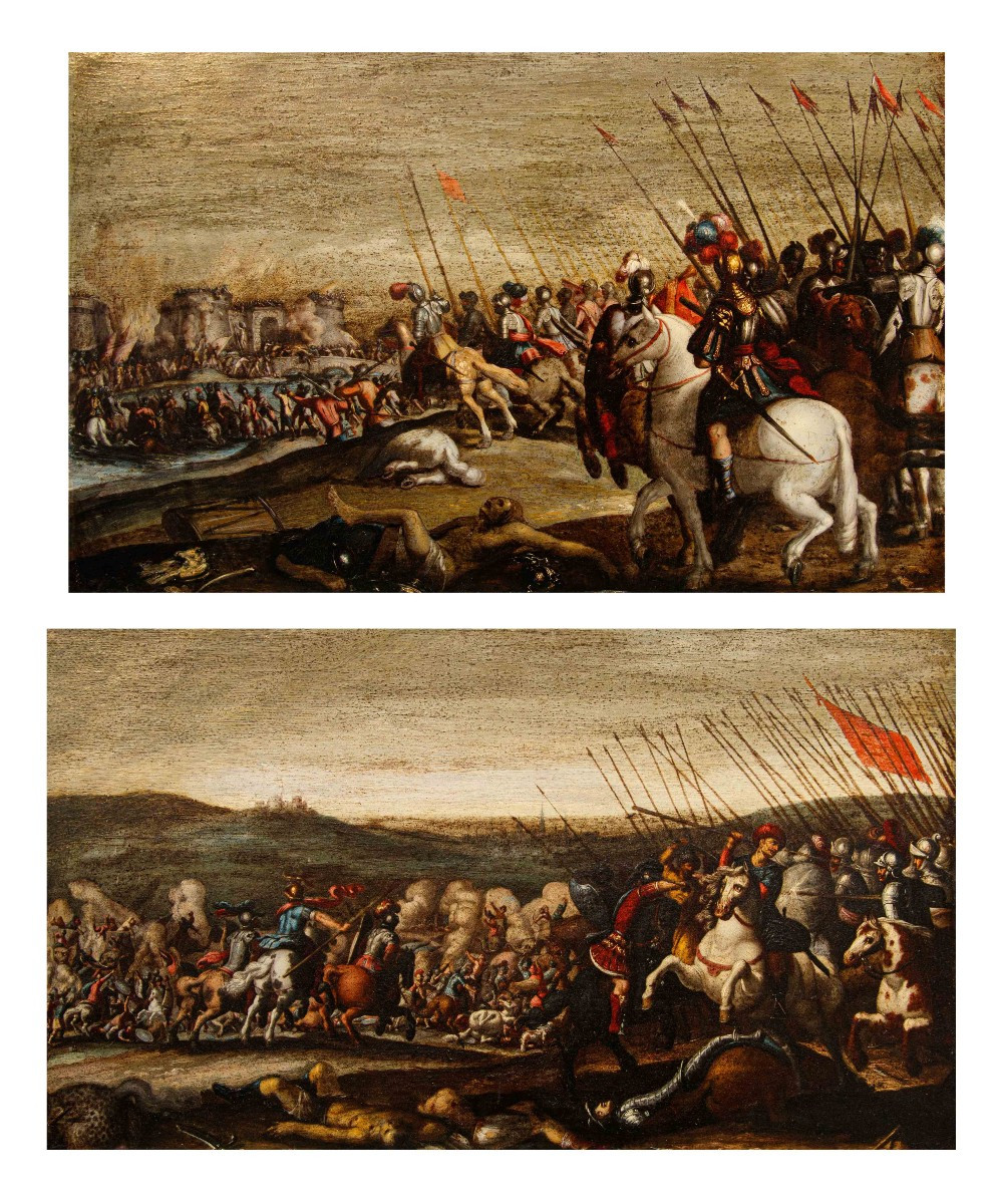 Antonio Tempesta (Firenze, 1555 – Roma, 1630) attr., Scene di battaglia  