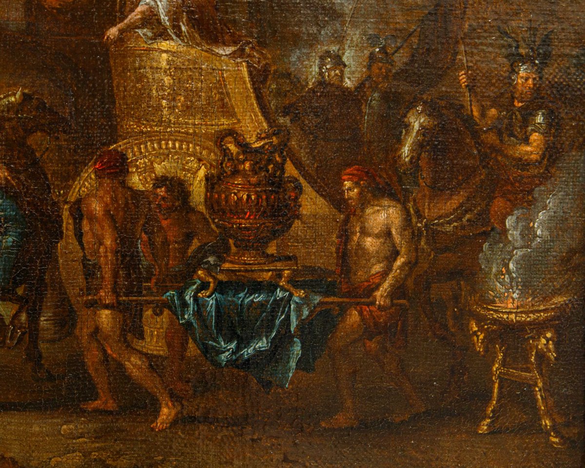 Seguace di Charles le Brun (Parigi, 1619 – 1690), Ingresso di Alessandro Magno a Babilonia-photo-1