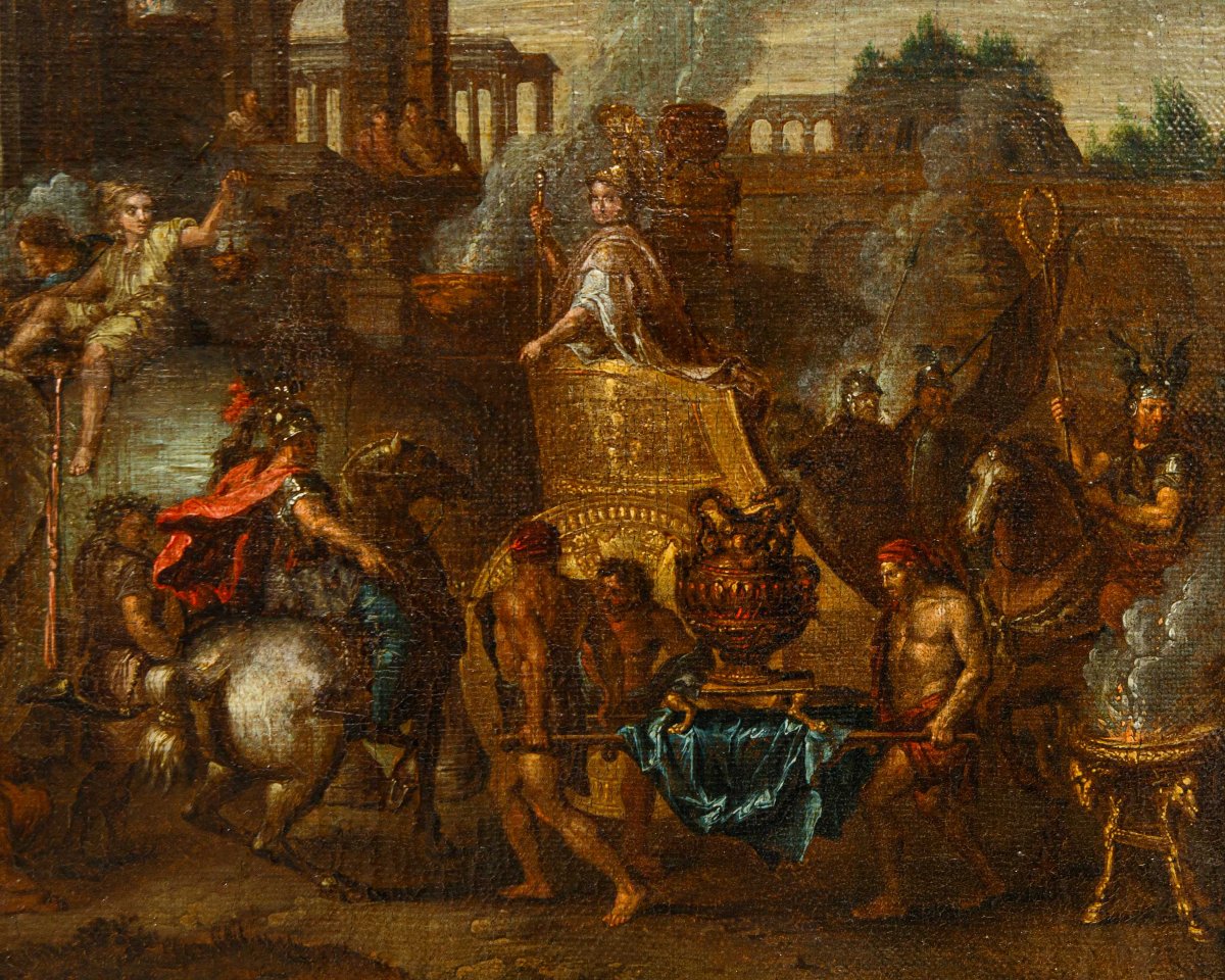 Seguace di Charles le Brun (Parigi, 1619 – 1690), Ingresso di Alessandro Magno a Babilonia-photo-2