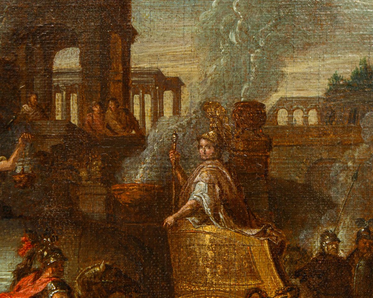 Seguace di Charles le Brun (Parigi, 1619 – 1690), Ingresso di Alessandro Magno a Babilonia-photo-4