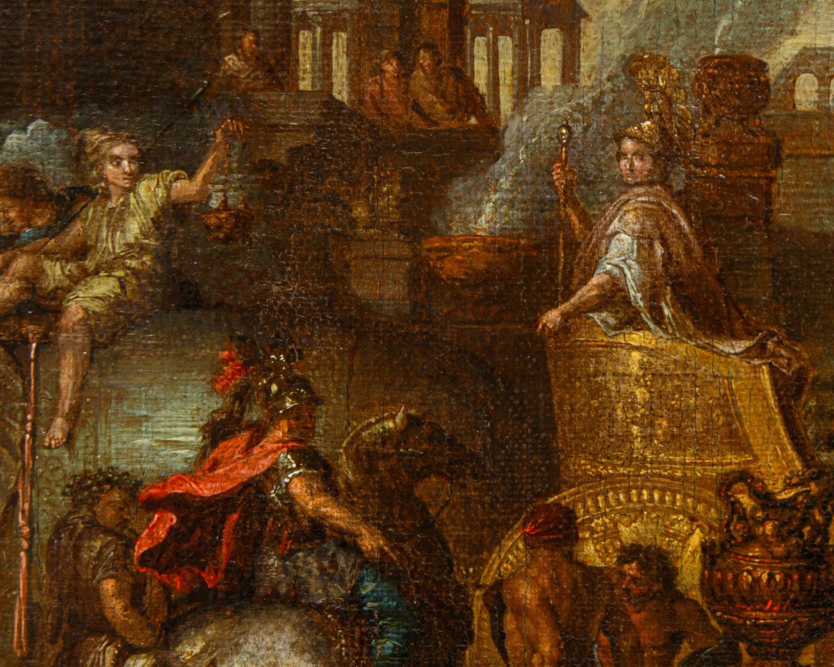 Seguace di Charles le Brun (Parigi, 1619 – 1690), Ingresso di Alessandro Magno a Babilonia-photo-5