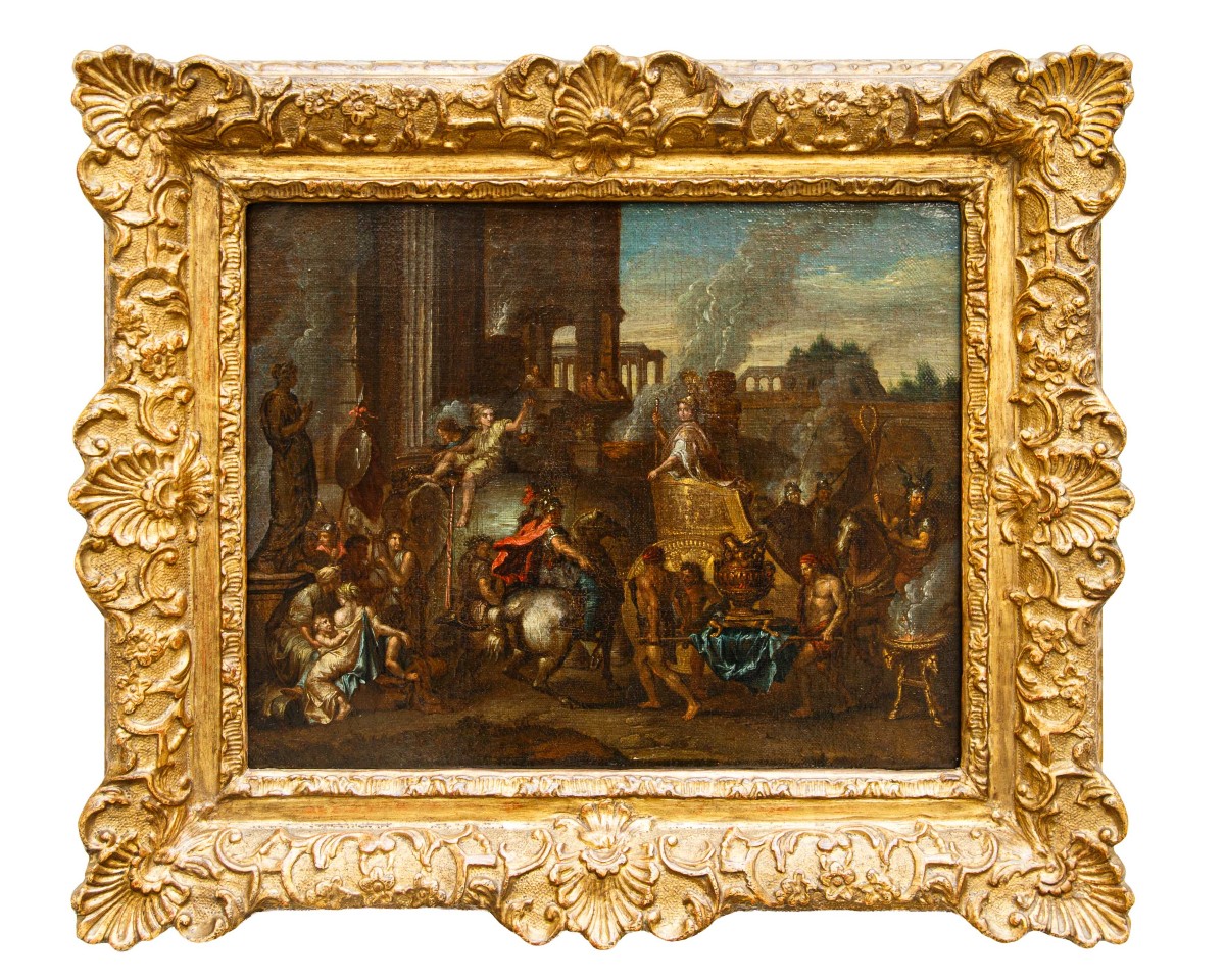 Seguace di Charles le Brun (Parigi, 1619 – 1690), Ingresso di Alessandro Magno a Babilonia
