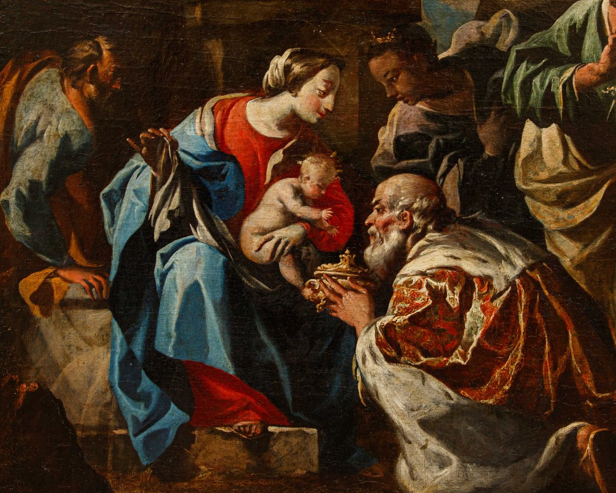Scuola Napoletana del XVII – XVIII secolo, Adorazione dei Magi-photo-3
