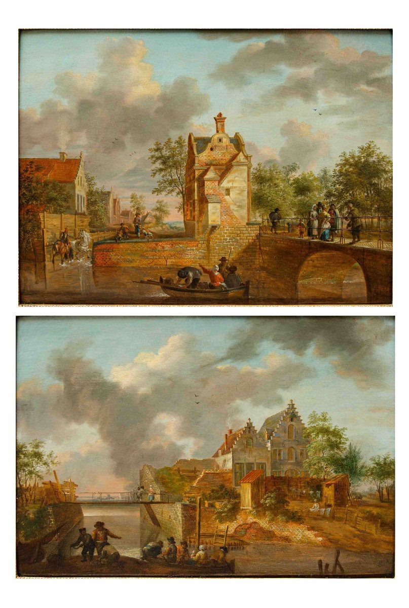 Hendrik Frans de Cort (Anversa, 1742 – Londra, 1810), Paesaggi fluviali-photo-4