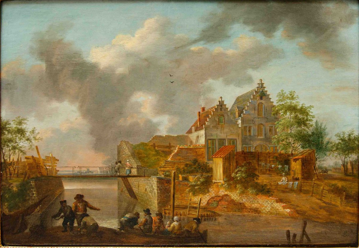 Hendrik Frans de Cort (Anversa, 1742 – Londra, 1810), Paesaggi fluviali-photo-5