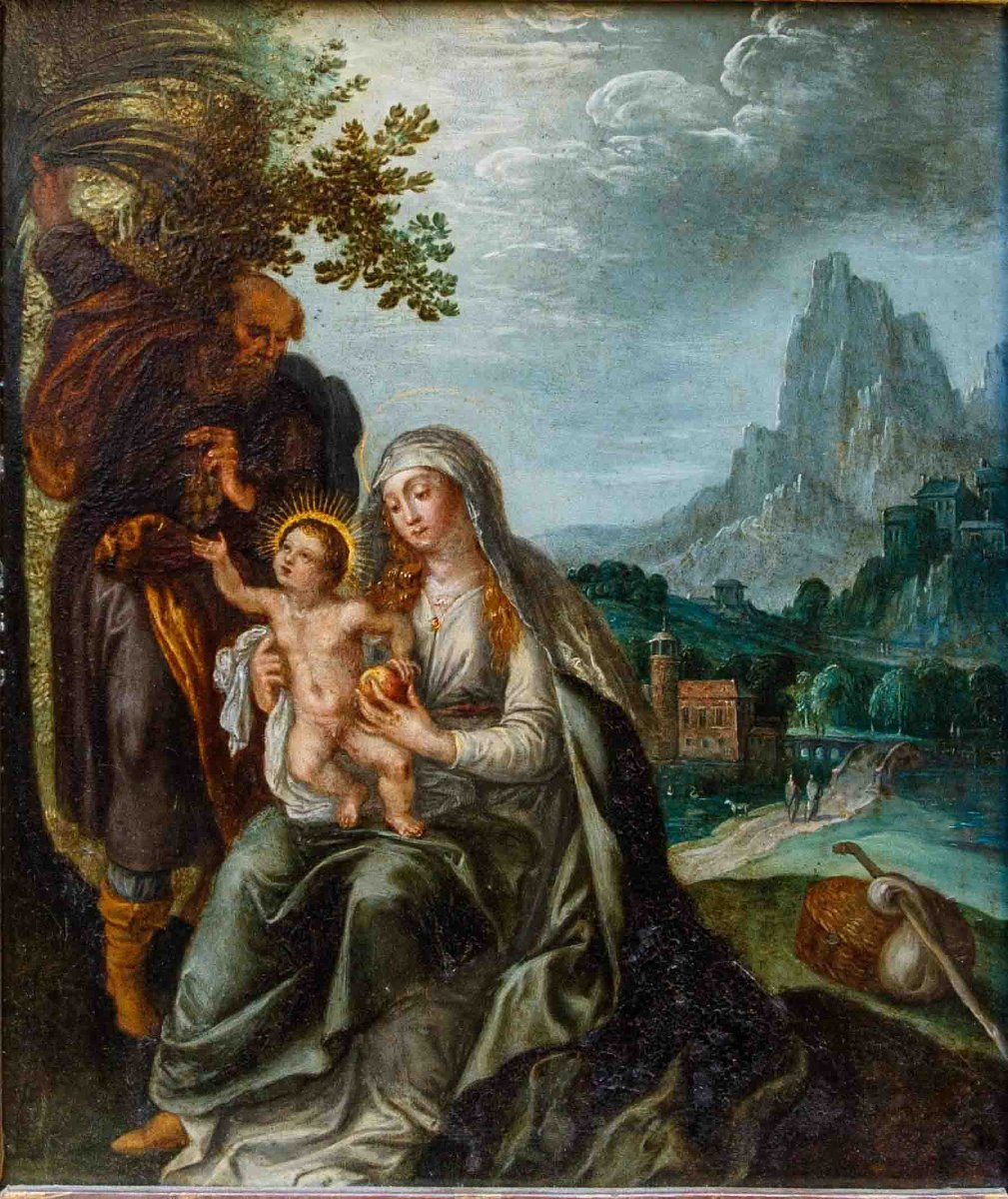 Denys Calvaert (1540, Anversa – 1619, Bologna), bottega di, Sacra Famiglia-photo-3