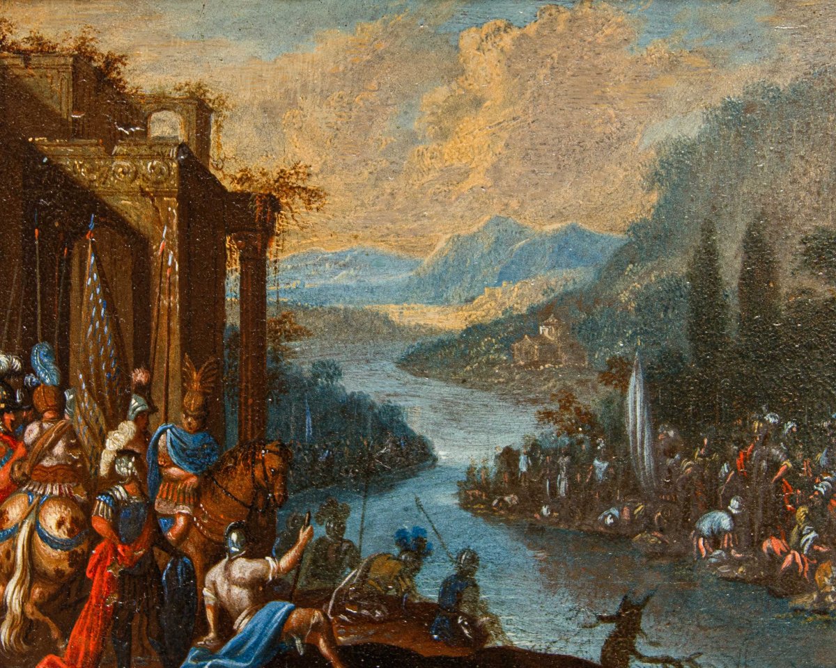 Seguace di Joos de Momper il Giovane(Anversa, 1564 – Anversa, 1635), Battaglia del fiume Idaspe-photo-1