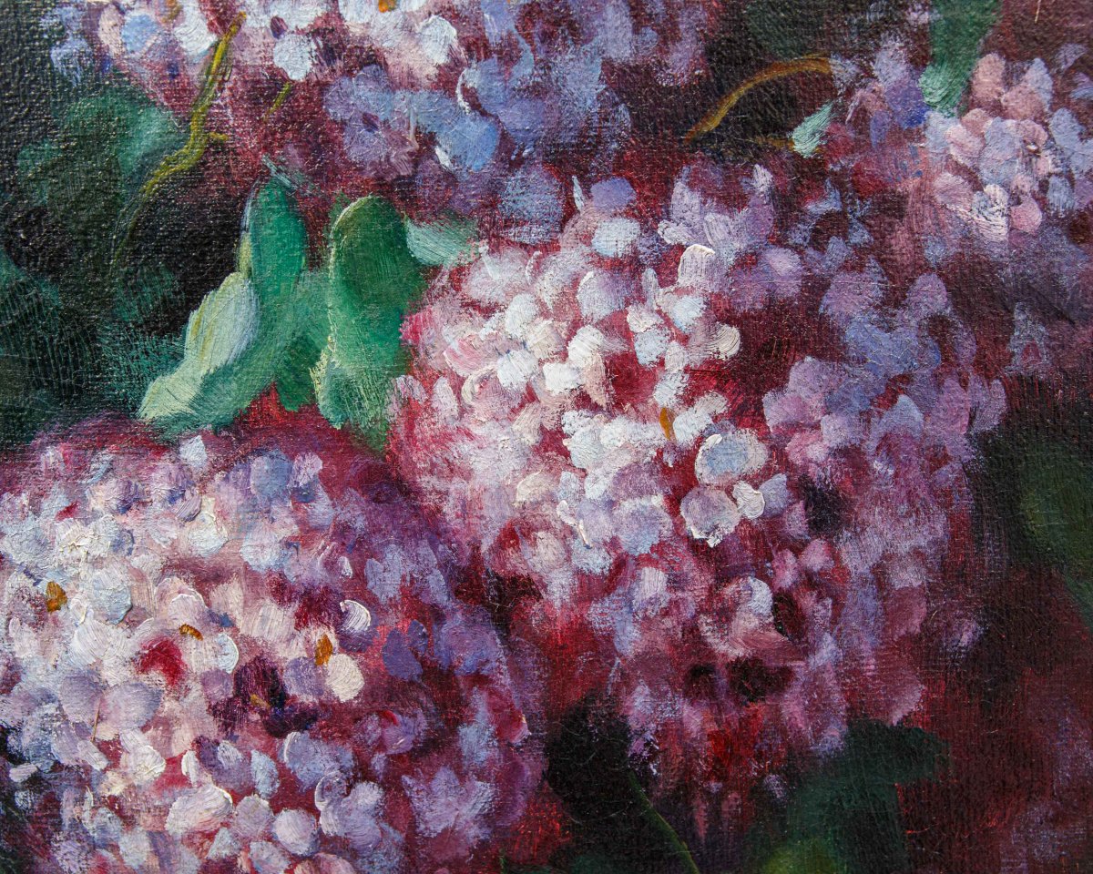 Alfio Paolo Graziani (Roncoferraro (MN), 1900 - Gavirate (VA), 1981), Vaso di ortensie-photo-3