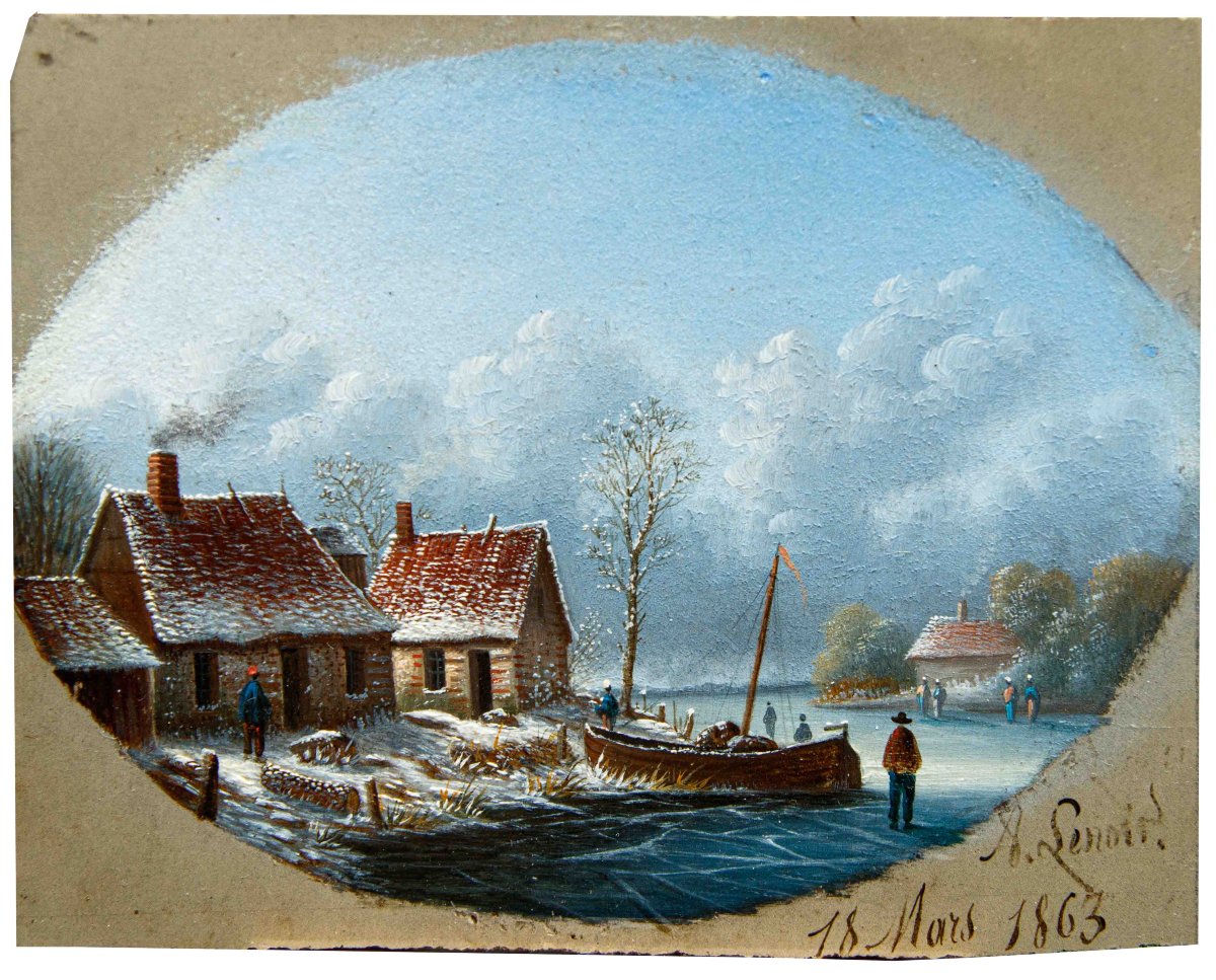 Alexandre-Albert Lenoir (1801, Parigi - 1891, Parigi), Paesaggi invernali-photo-2