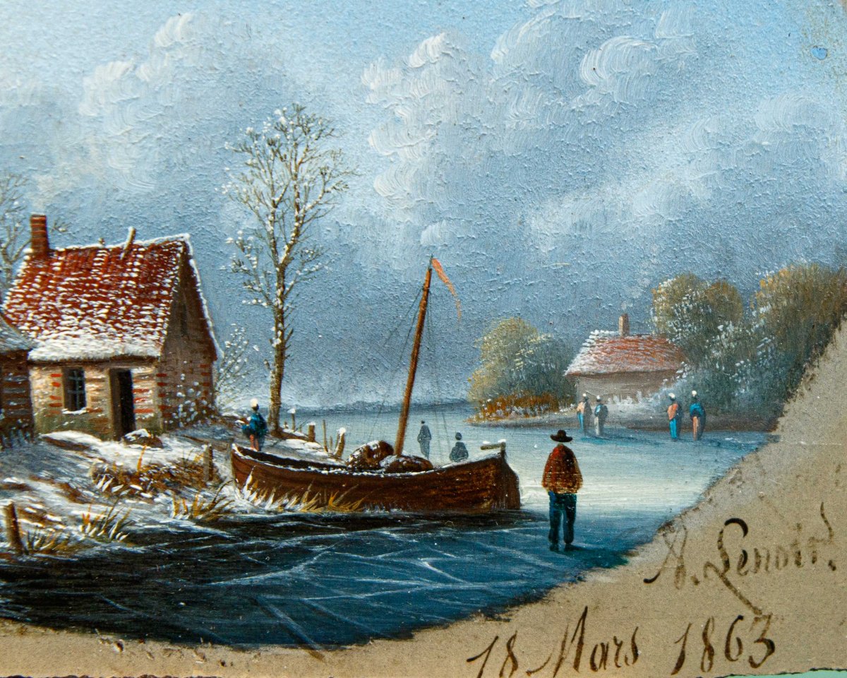 Alexandre-Albert Lenoir (1801, Parigi - 1891, Parigi), Paesaggi invernali-photo-2