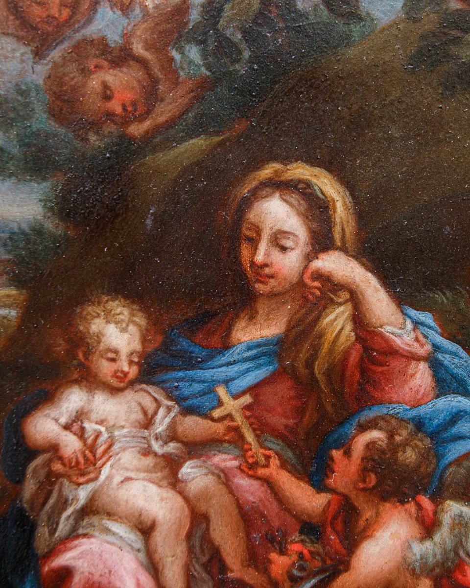 Niccolò Berrettoni (Macerata Feltria, 1637 – Roma, 1682), Madonna col Bambino e angeli-photo-3