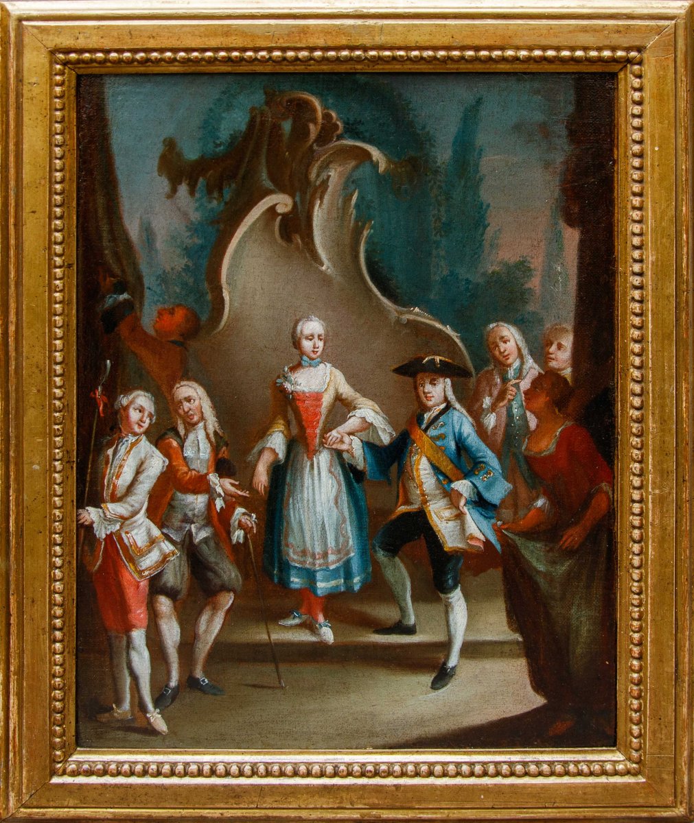Antonio Zucchi ( Venezia, 1726 – 1795), Coppia di scene galanti-photo-3
