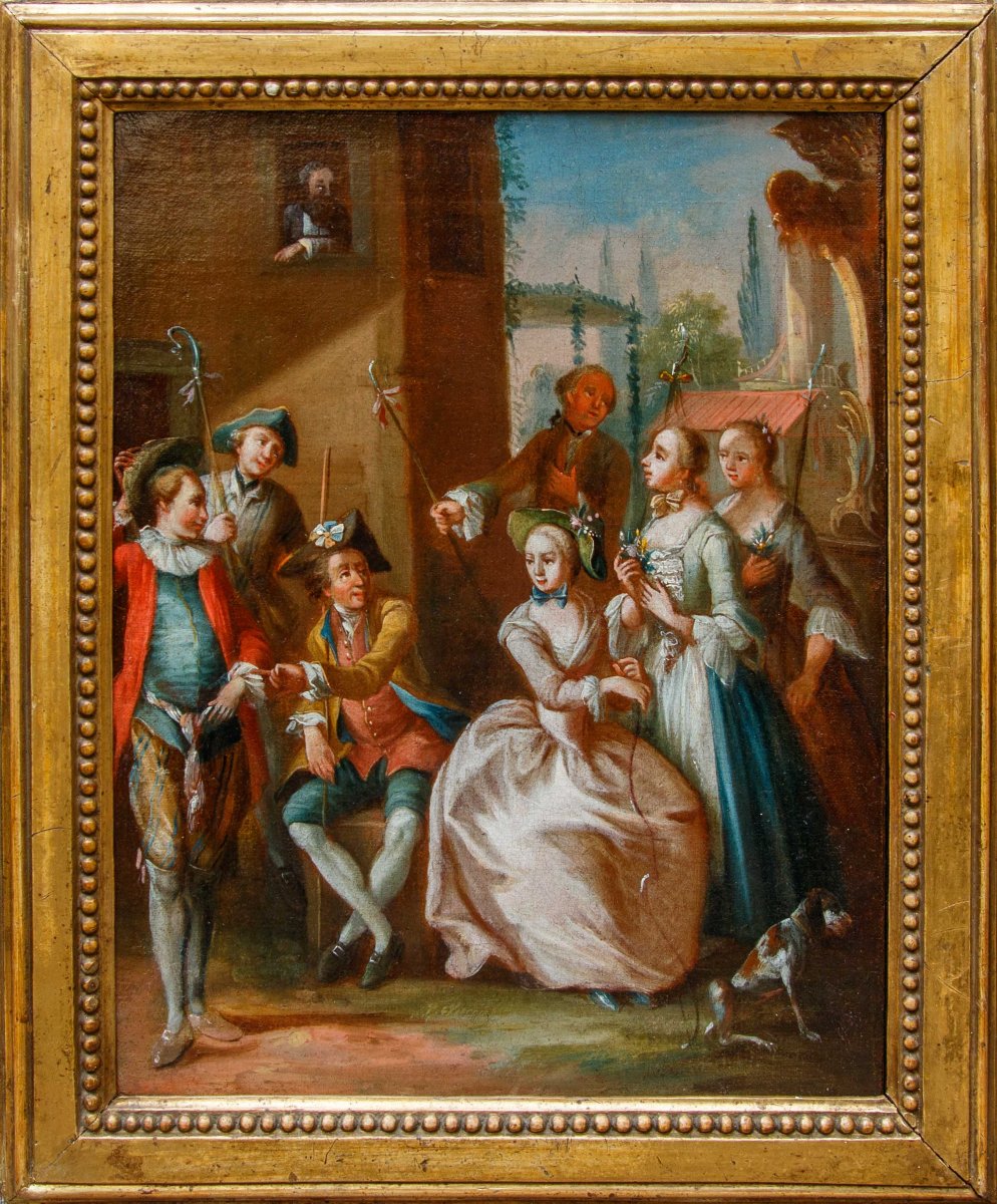 Antonio Zucchi ( Venezia, 1726 – 1795), Coppia di scene galanti-photo-4