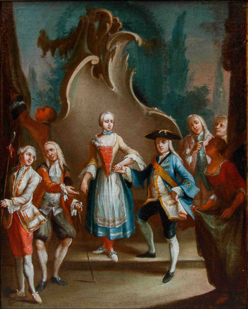 Antonio Zucchi ( Venezia, 1726 – 1795), Coppia di scene galanti-photo-1