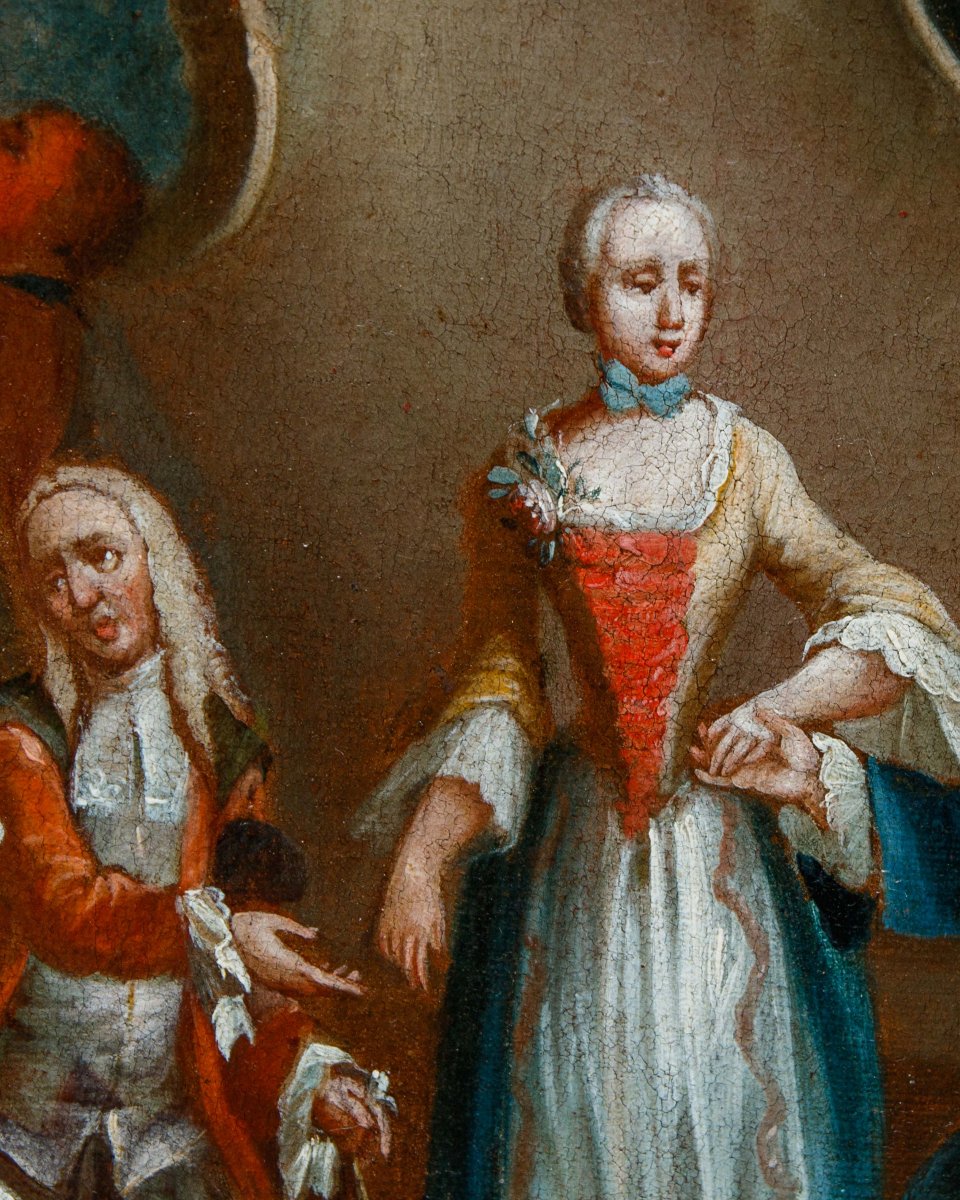 Antonio Zucchi ( Venezia, 1726 – 1795), Coppia di scene galanti-photo-5