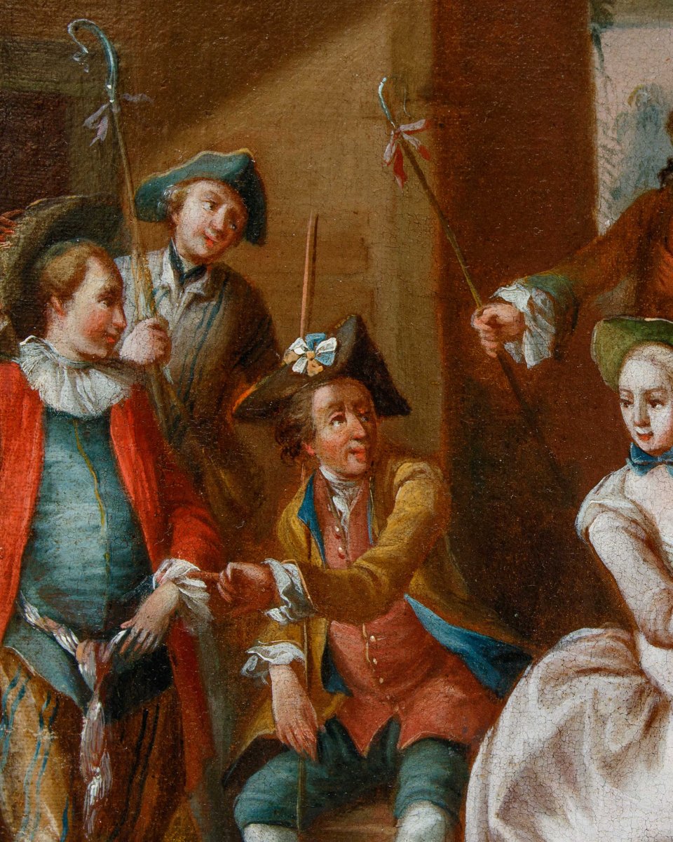 Antonio Zucchi ( Venezia, 1726 – 1795), Coppia di scene galanti-photo-6