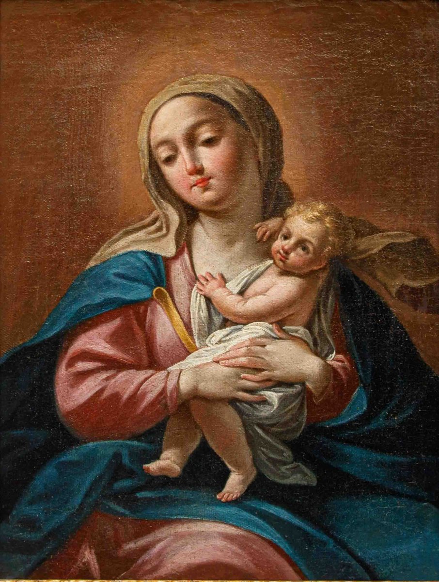 Scuola emiliana, XVIII secolo, Madonna con Bambino-photo-2