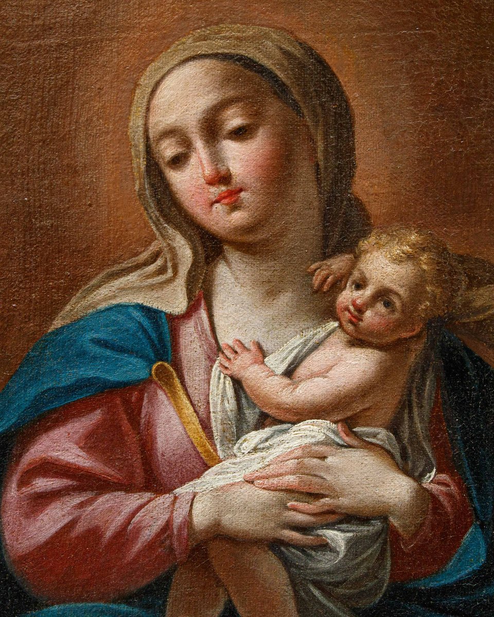 Scuola emiliana, XVIII secolo, Madonna con Bambino-photo-3