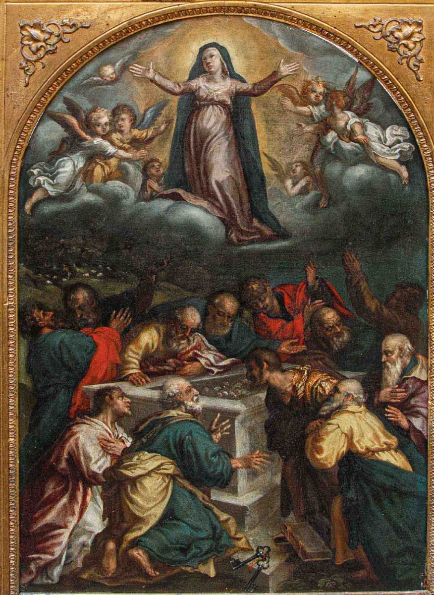 Seguace di Hans Rottenhammer (1564 - 1625), Assunzione della Vergine-photo-2