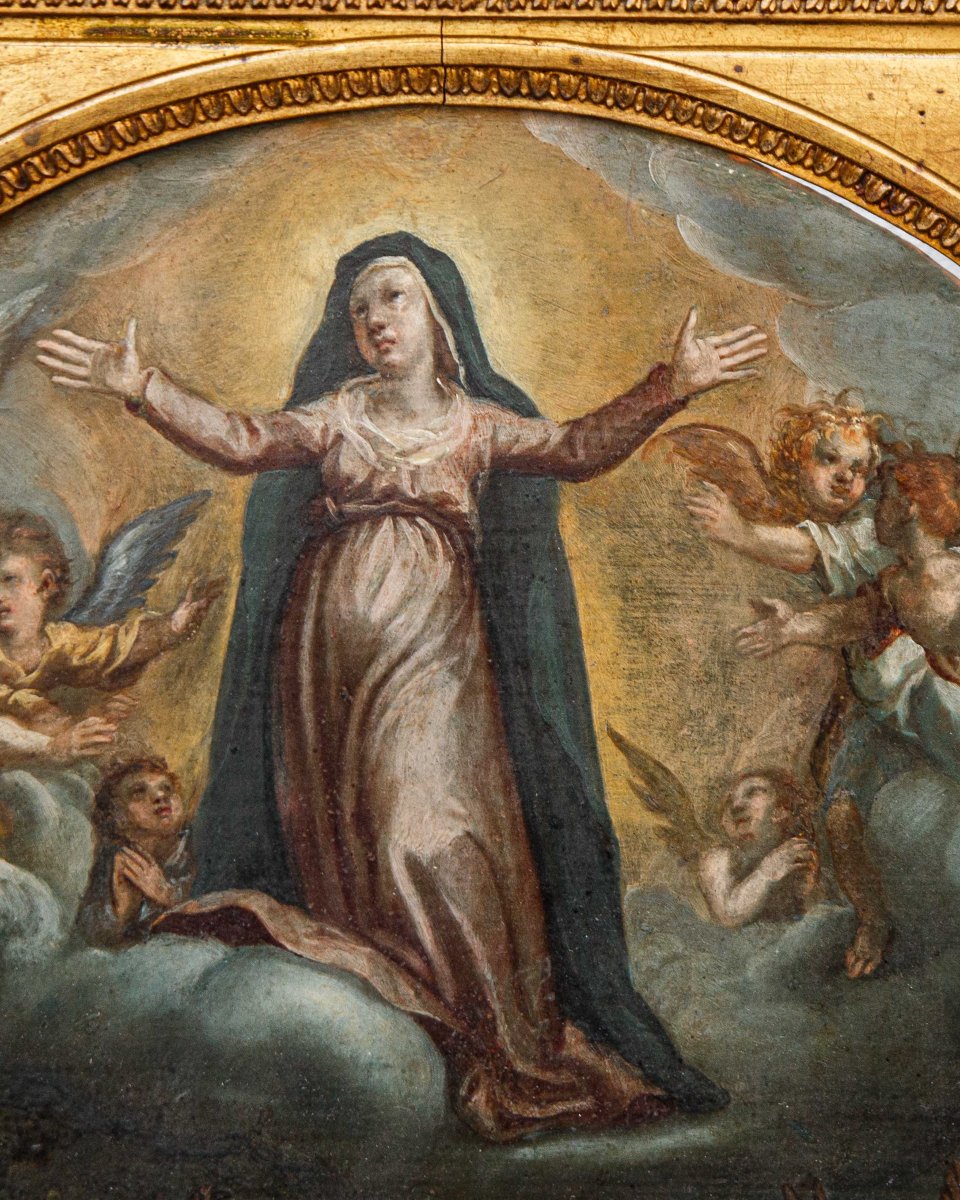 Seguace di Hans Rottenhammer (1564 - 1625), Assunzione della Vergine-photo-4