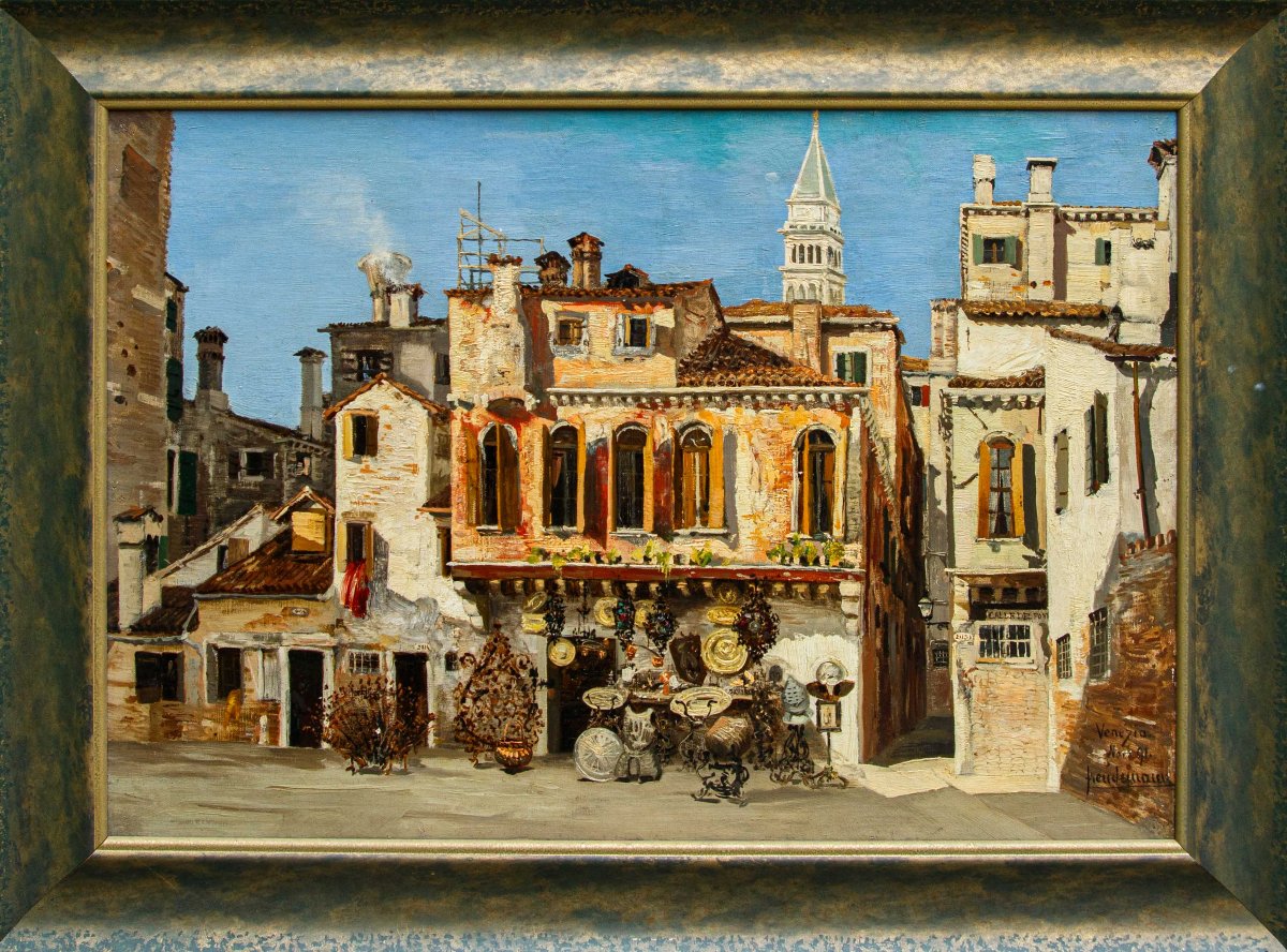 Victor Freudemann (Berlino, 1857 – Venezia, 1922 ca.), Scorcio di Venezia