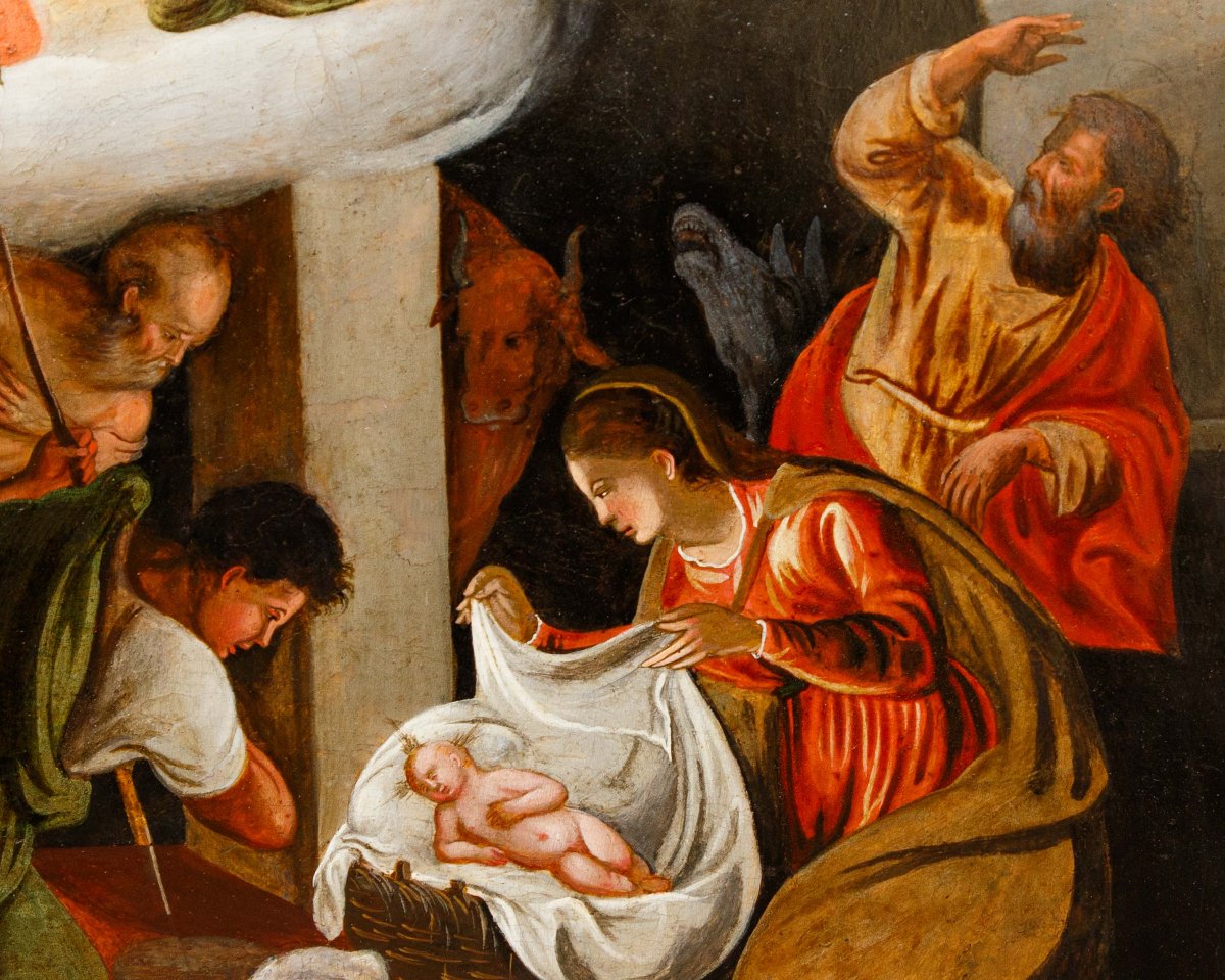 Scuola veneto-cretese del XVII secolo, Adorazione dei pastori-photo-4