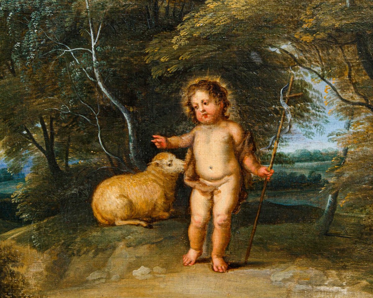 Pieter van Avont (Mechelen, 1600 – Deurne, 1652), Paesaggio con San Giovannino e l’Agnello-photo-1