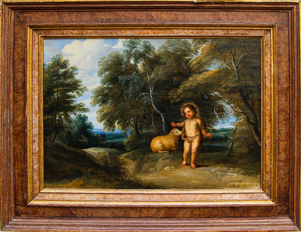 Pieter van Avont (Mechelen, 1600 – Deurne, 1652), Paesaggio con San Giovannino e l’Agnello